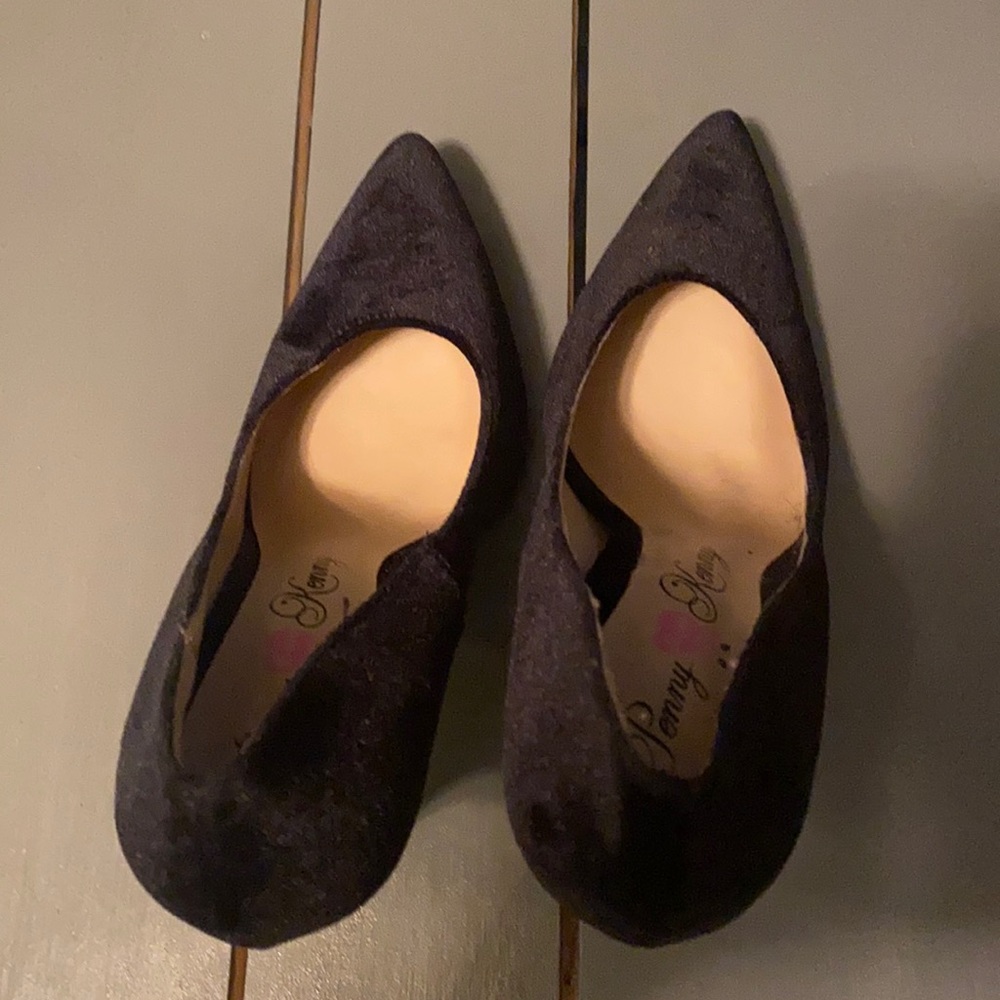 Black velvet heels